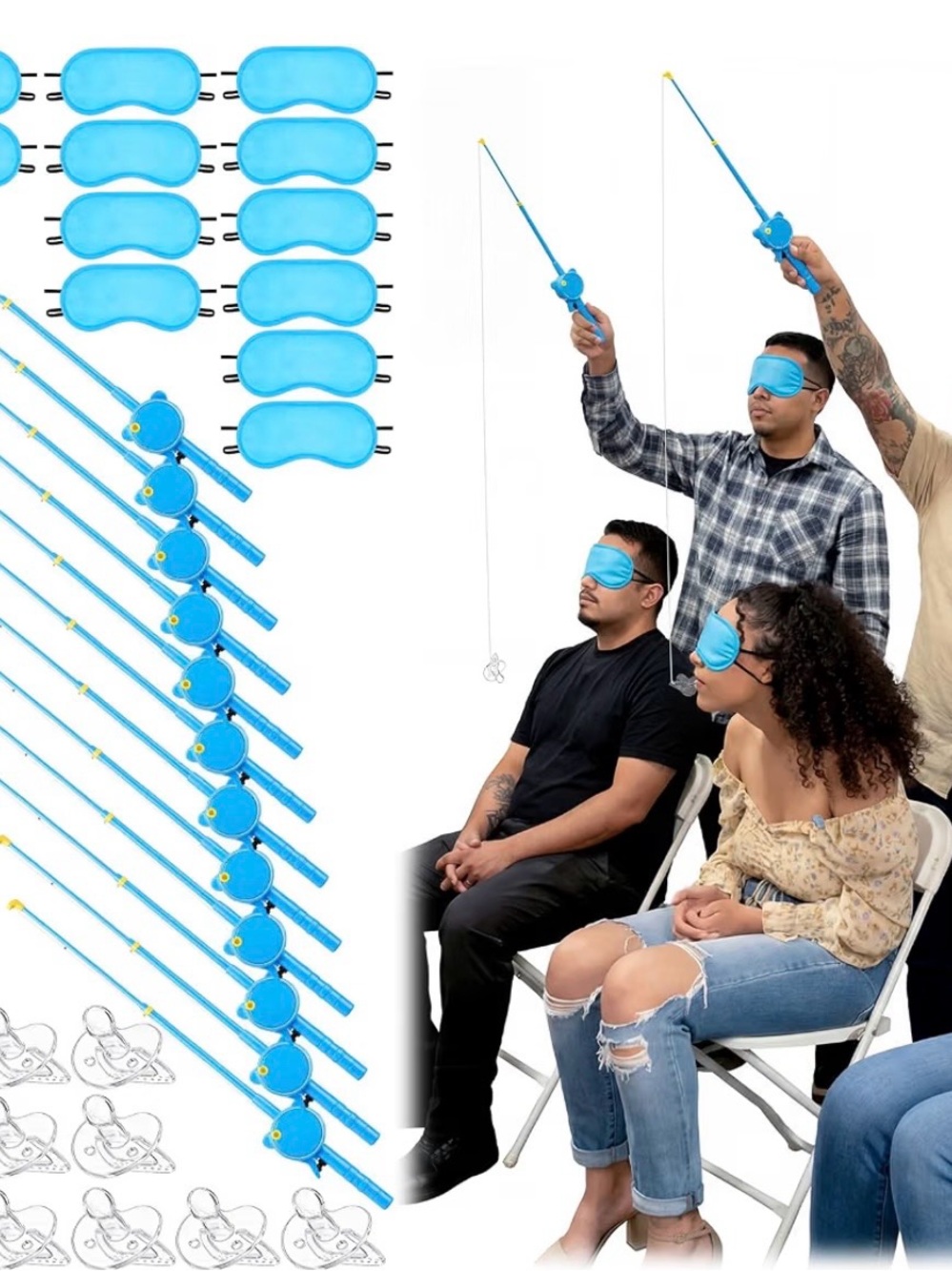 Baby Shower Blindfold Fishing Game Set - Blue